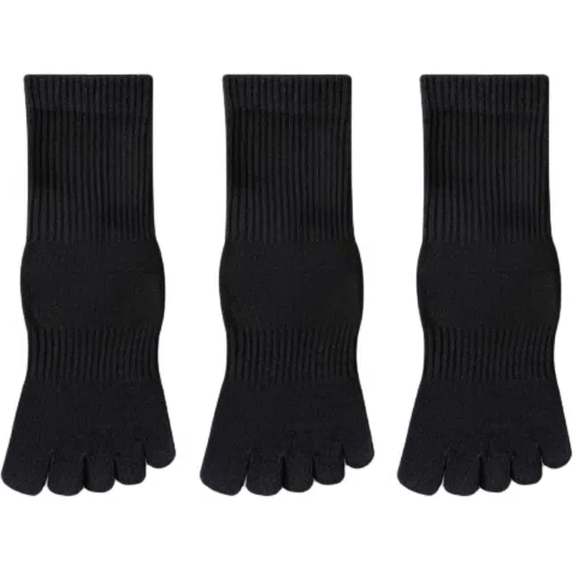 十三日季 网眼五指袜纯色简约中筒袜 男款