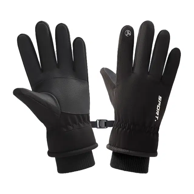 俞兆林 滑雪骑行户外登雪山徒步冬季加绒厚防滑保暖骑车电动车东北防风防寒可触屏 加厚 运动手套 男款