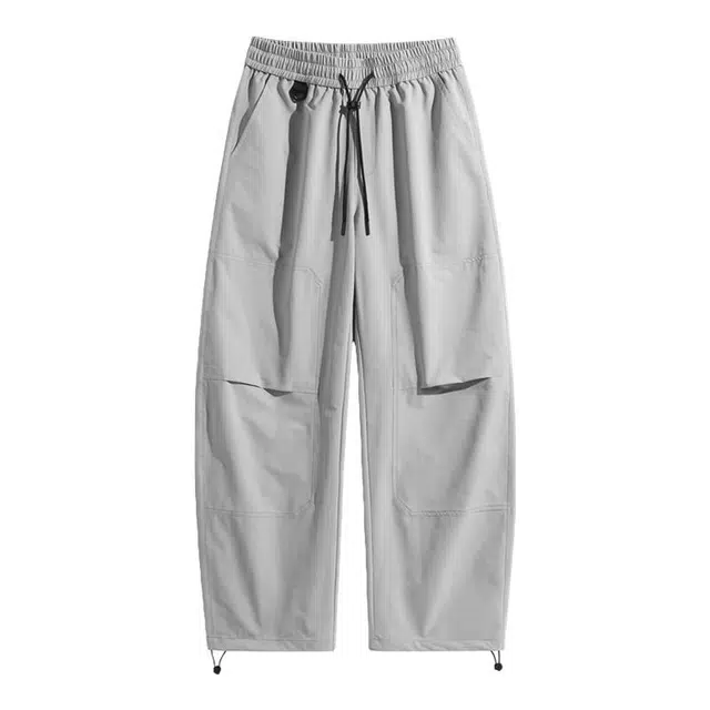 海尔斯 春夏男阔腿工装裤弯刀裤潮牌宽松休闲裤 男款