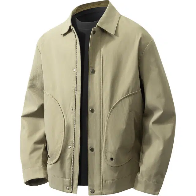 红豆 设计感插袋斜纹肌理翻领商务休闲挺括易打理茄克衫百搭外套夹克 男款