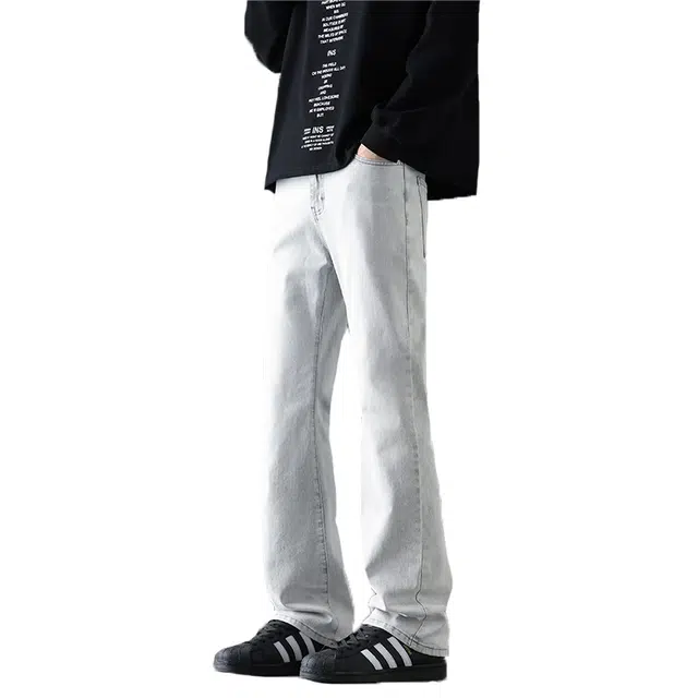 吉肯蒂 潮流美式微喇男生裤炸街百搭牛仔裤 男款