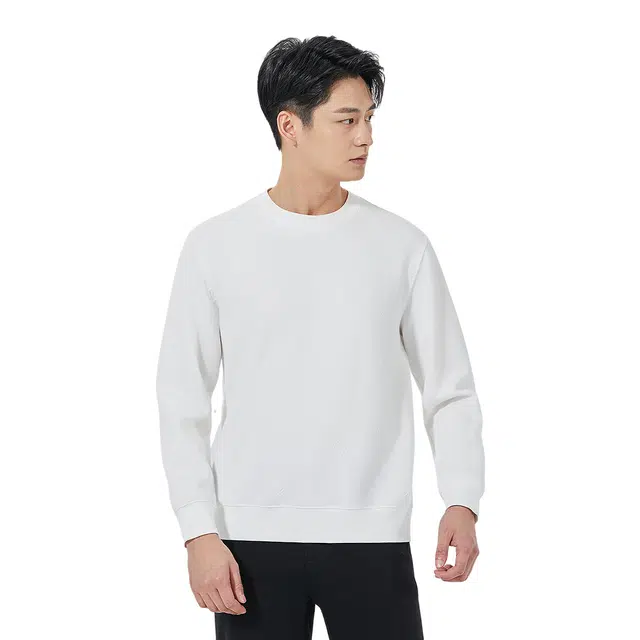 利郎 时尚都市宽松舒适款肌理提花圆领简约质感秋季卫衣 男款