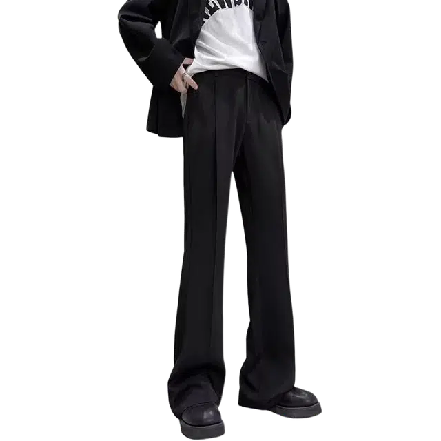 一碗士多 美式高街小众百搭纯色简约高级感宽松舒适垂感拖地阔腿直筒日常户外运动通勤个性时尚痞帅基础款休闲裤 男女同款