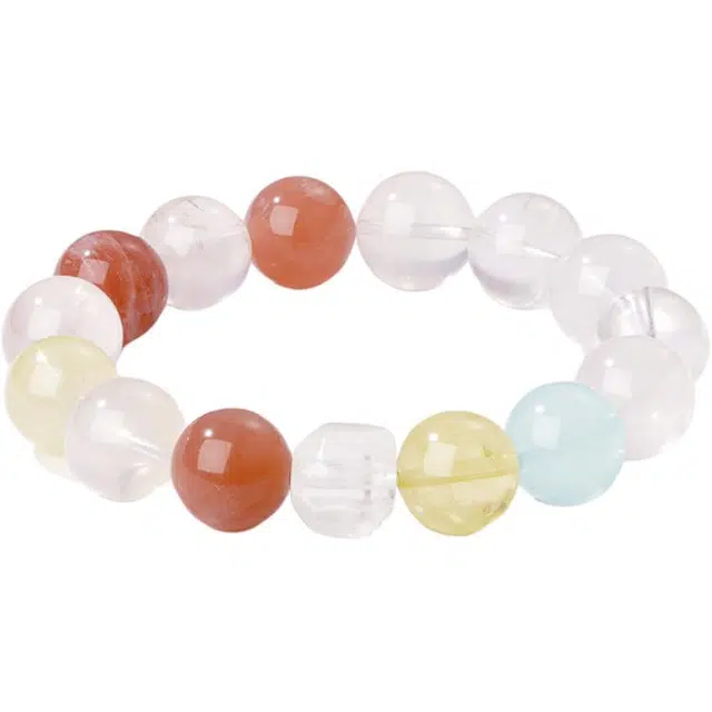 中鑫珠宝 旺事业财运爆棚 晨露光谱原创多宝#好运天然 多色水晶 手串 女款