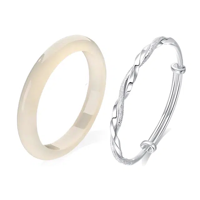 静范 香槟金白月光 贵妃玉镯  平安纳福新中式国潮古风复古高级百搭精致美人镯一步一响高级清冷感恋爱告白#好运 琉璃 手镯 女款