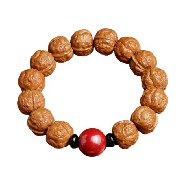 茂琼 新中式国潮文艺复古优雅大气高级感文玩盘玩雕刻蛤蟆背文玩单圈盘玩佛珠手持#好运 猴头核桃 手串 男款