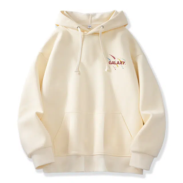 棉致 潮流时尚银河流星涂鸦创意百搭学院风日常通勤落肩宽松柔软舒适套头连帽卫衣 女款