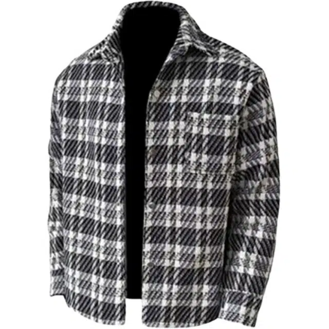 爱肯 美式潮牌街头小香风棋盘格拼接撞色衬衣外套宽松高级感日常通勤舒适百搭落肩翻领长袖夹克 男女同款