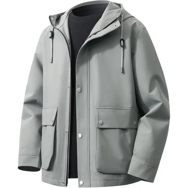 红豆 挺括耐磨易打理通勤连帽大口袋行政商务休闲茄克衫百搭外套夹克 男款