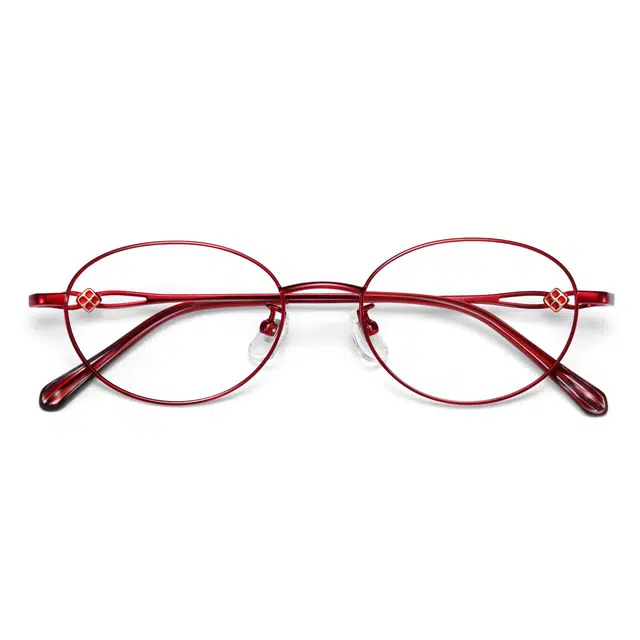 【可配度数】 苍木优品 超轻纯钛近视眼镜框小脸小圆框复古时尚眼镜 合金钛 椭圆形 光学镜架 女款
