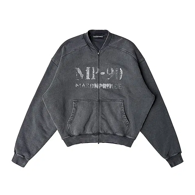 MASONPRINCE Crack Print Loose Cardigan Hoodie