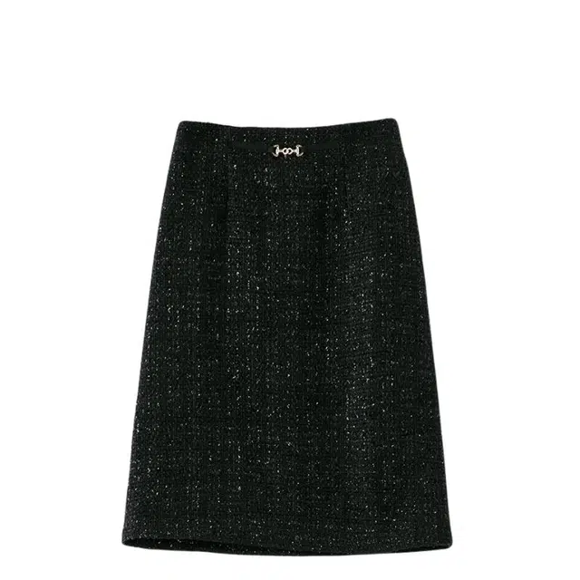 晚白 晚高腰版型亮丝装饰有里衬短裙 女款