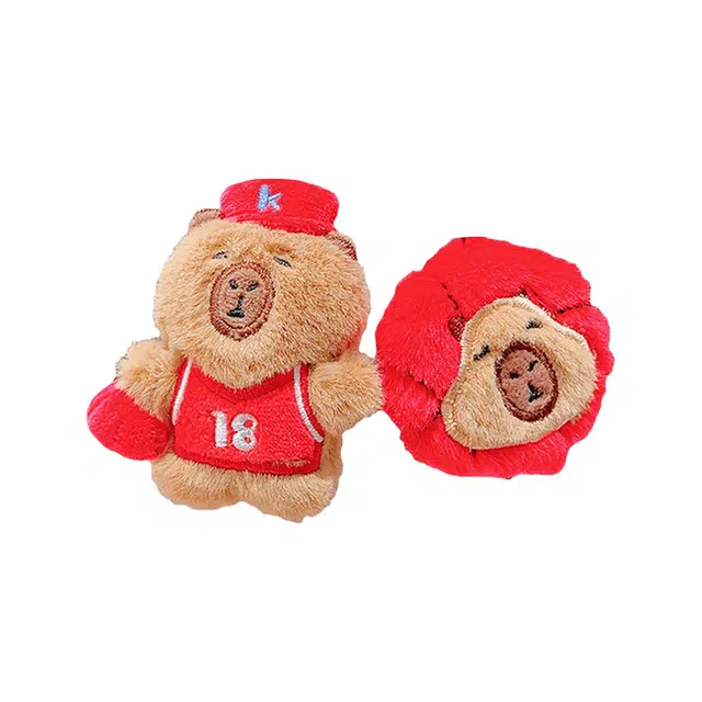 心水好物 创意水豚家族运动会一对装卡皮巴拉钥匙扣包包 聚酯纤维 挂件 男女同款情侣款