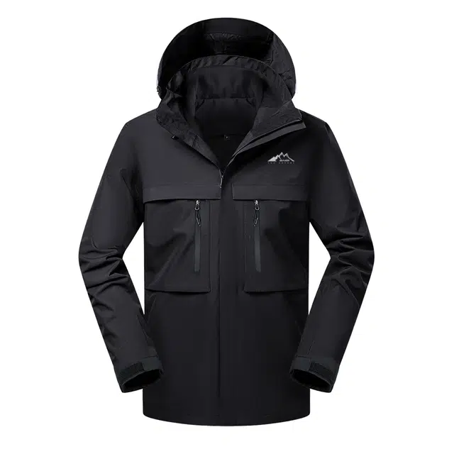 赛琪 户外运动拼接撞色轻量化防风防泼水连帽单层冲锋外衣通勤百搭潮流耐磨登山徒步露营夹克外套 男女同款