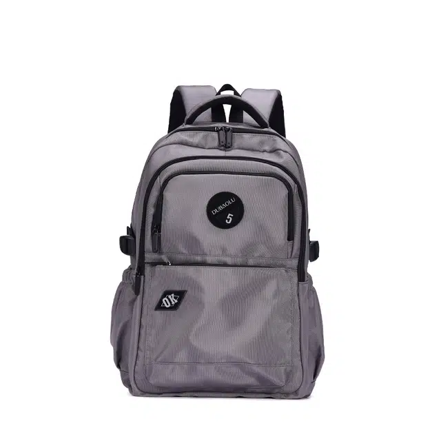 都宝路 潮流日常通勤多口袋个性学生 织物 书包背包 男款 灰色/黑色