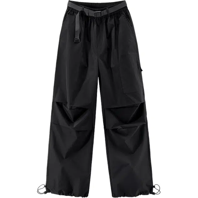 海尔斯 加绒加厚纯色中腰宽松休闲裤 男女同款