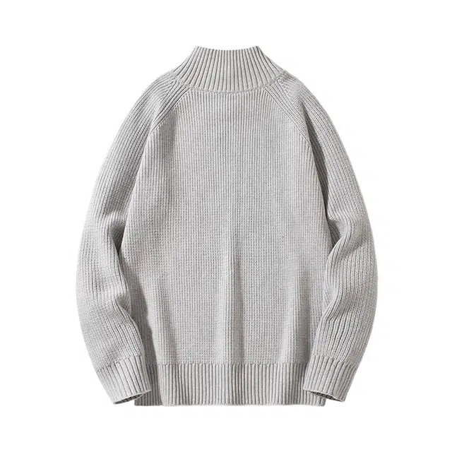 FAIRWHALE Basic Zip Collar Sweater
