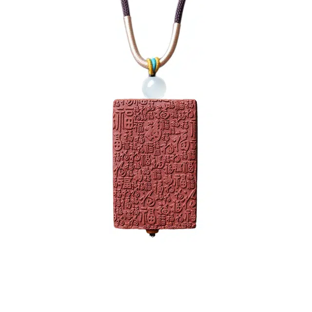 素于 新中式国潮文玩精工雕刻固化稳定木挂饰古韵轻奢高级感诸事顺遂转运优雅百搭脖挂链#好运 合香珠 项链 男女同款情侣款