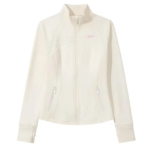 欧迪芬 立领纯色高弹显瘦立体剪裁外套塑形户外运动瑜伽健身拉链训练速干骑行上衣塑身衣 女款