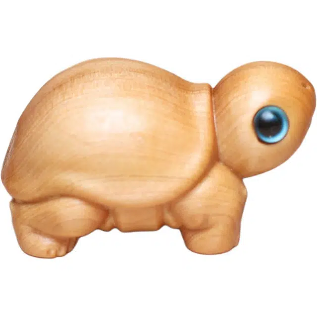 得笙陌 小乌龟木雕手把件可爱小动物实木车摆桌面摆设#好运 崖柏 木作摆件 男女同款情侣款