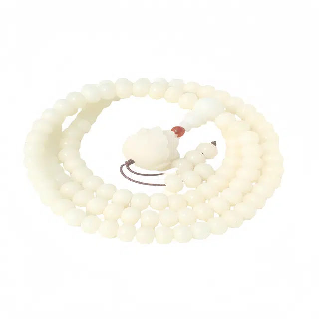 仙园韵 新中式国潮国风好运转运盘佛珠小众百搭纳福莲花 白玉菩提 手串 男女同款情侣款