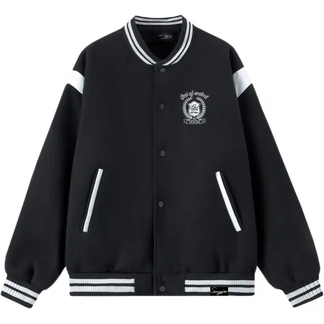 颂希尔 美式徽章刺绣棒球服男秋季潮牌学院风情侣外套高街痞帅运动夹克 男女同款