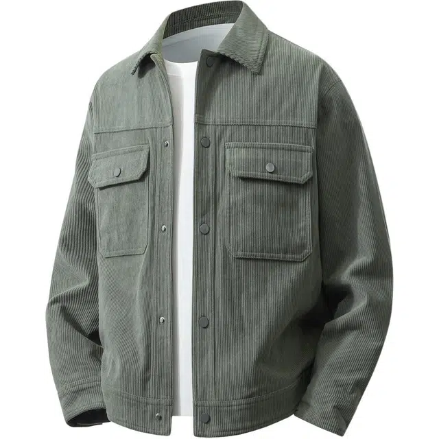 红豆 复古灯芯绒休闲多口袋保暖挺括易打理通勤茄克百搭外套夹克 男款