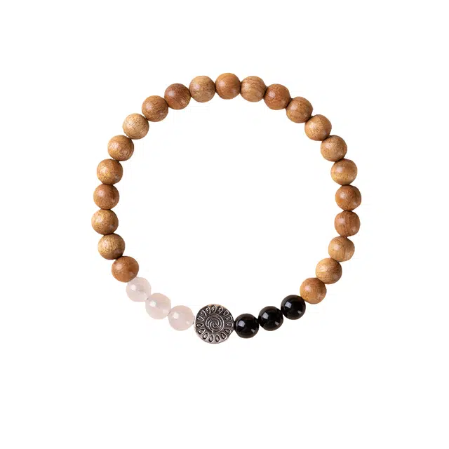 仙园韵 新中式好运复古风格民族风时尚简约精致招财转运佛珠文玩盘玩手饰 桃木 手串 男女同款情侣款