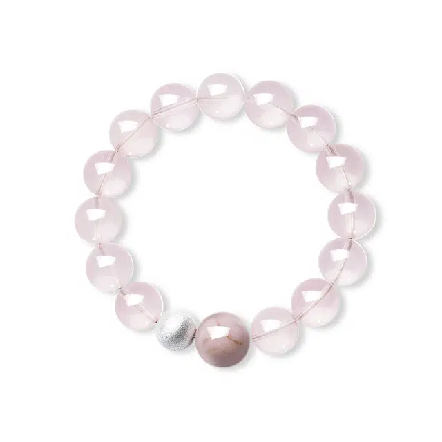 谧月珠宝 温柔高级感招财转运桃花爱情正缘人际交往沟通力得遇贵人小众设计小清新日常通勤百搭轻奢风好运天然 粉水晶 手串 男女同款情侣款