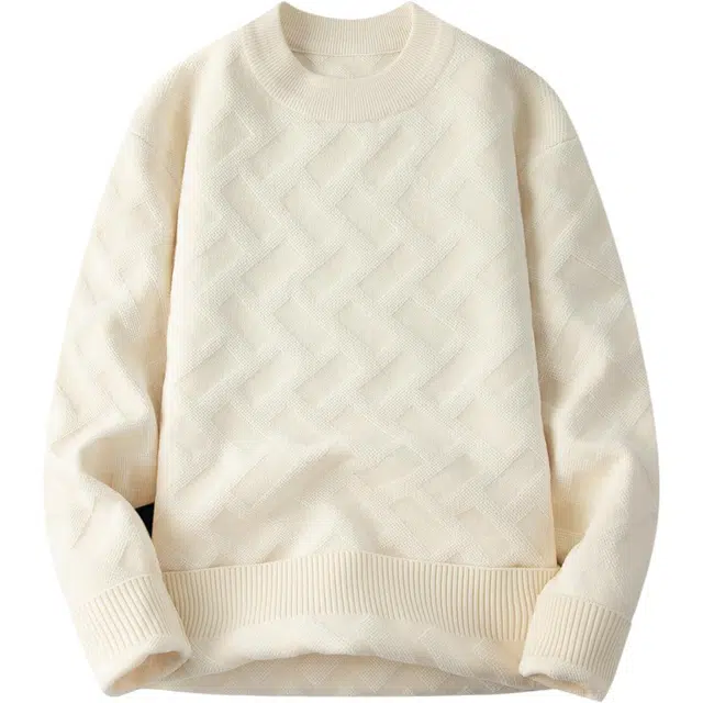 卡丹狄诺 青年纯色提花休闲潮流男士上衣毛衣 男款