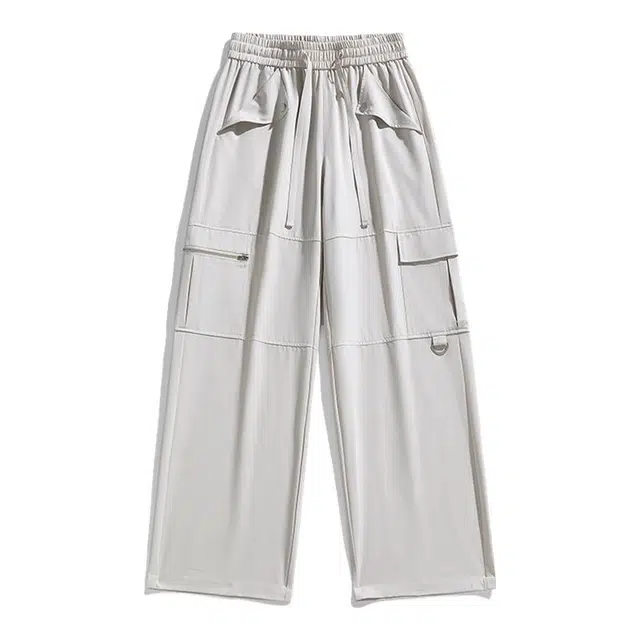 海尔斯 户外徒步纯色中腰宽松直筒系带休闲裤 男款