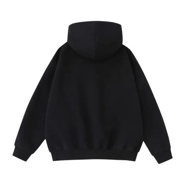 艾梵斯贝 美式复古潮流不规则解构拼接斜拉链简约设计款无性别日常通勤百搭宽松休闲时尚春秋高龄连帽情侣款卫衣 男女同款