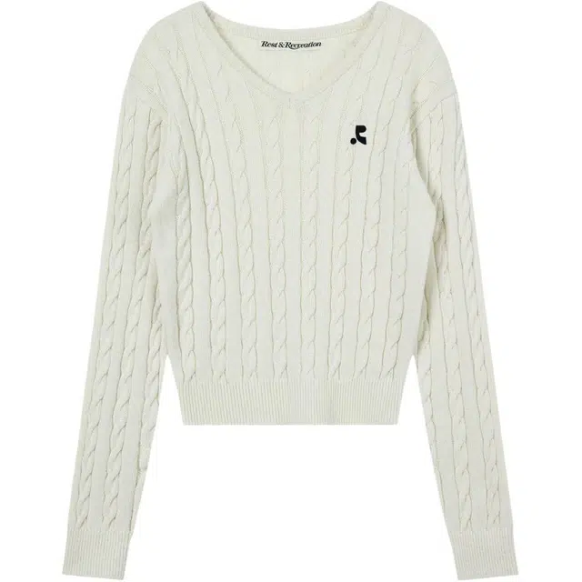 RestRecreation FW25 CABLE V-NECK KNIT TOP V