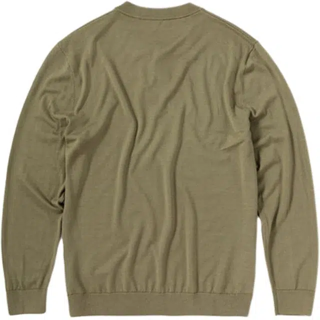 布先生 纯色简约亨利领薄款保暖内搭长袖毛衣 男款