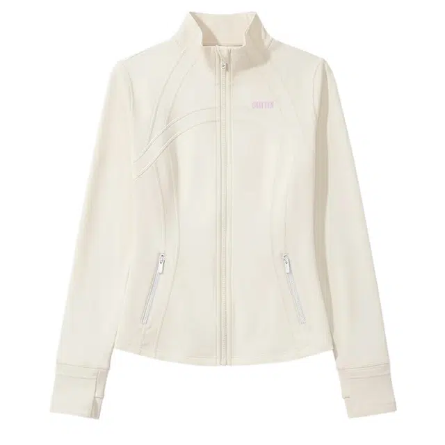 欧迪芬 立领修身显瘦时尚百搭立体剪裁纯色外套塑形户外运动瑜伽健身拉链训练速干骑行上衣塑身衣 女款