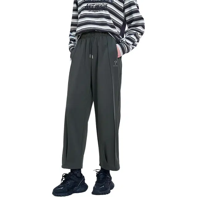 木果果木 秋季 简约松紧腰垂感通勤风自然腰长裤休闲裤 宽松 女款