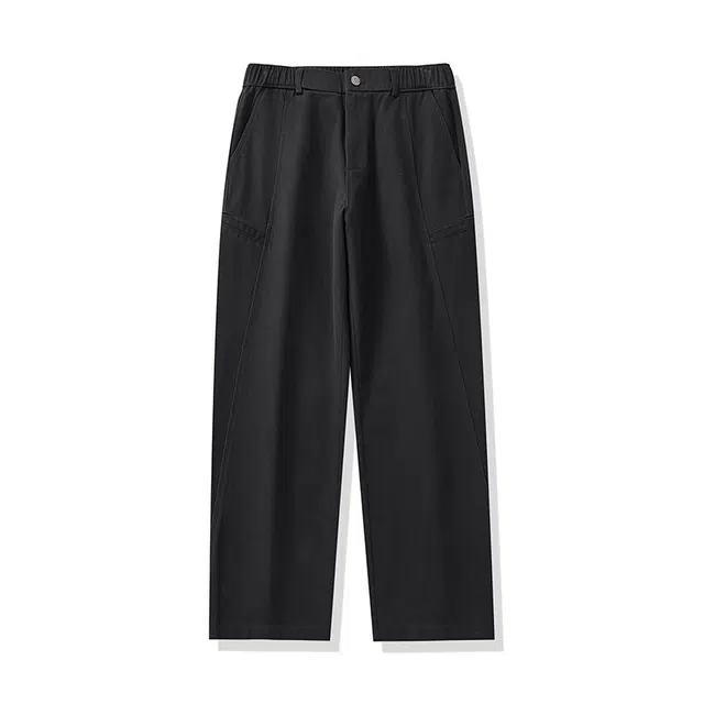 希越 纯棉耐磨抗皱直筒日常通勤商务修身长裤百搭早秋推荐舒适裤子休闲裤 男款