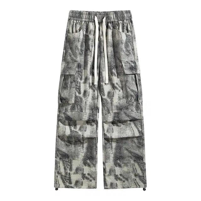 海尔斯 美式迷彩水洗扎染宽松休闲裤 男款