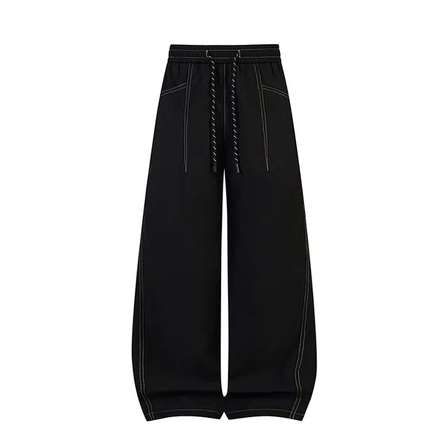 海尔斯 百搭简约纯色高街舒适直筒宽松系带休闲裤 男款