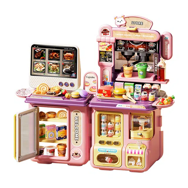 贝杰斯 变形小超市便利店咖啡机 过家家玩具