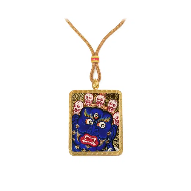【百无禁忌百财来】 玉临门 平步青云国风六臂玛哈噶拉唐卡藏式大黑天 藏传佛教护身符能量加#好运 合金 项链 男女同款情侣款
