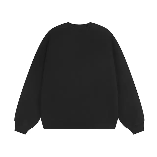 希越 美式刺绣纯棉高街百搭纯色内搭潮牌复古宽松情侣卫衣 男款