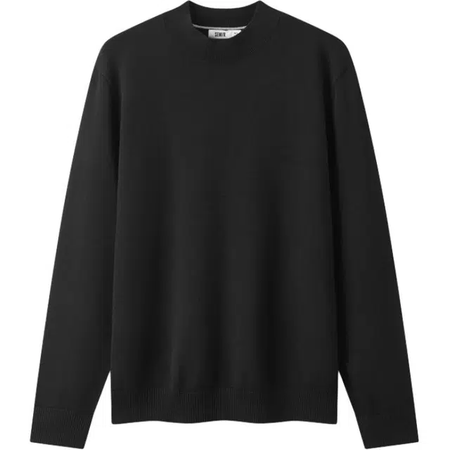 森马 冬季半高领内搭纯色抑菌防螨森柔针织衫 男款