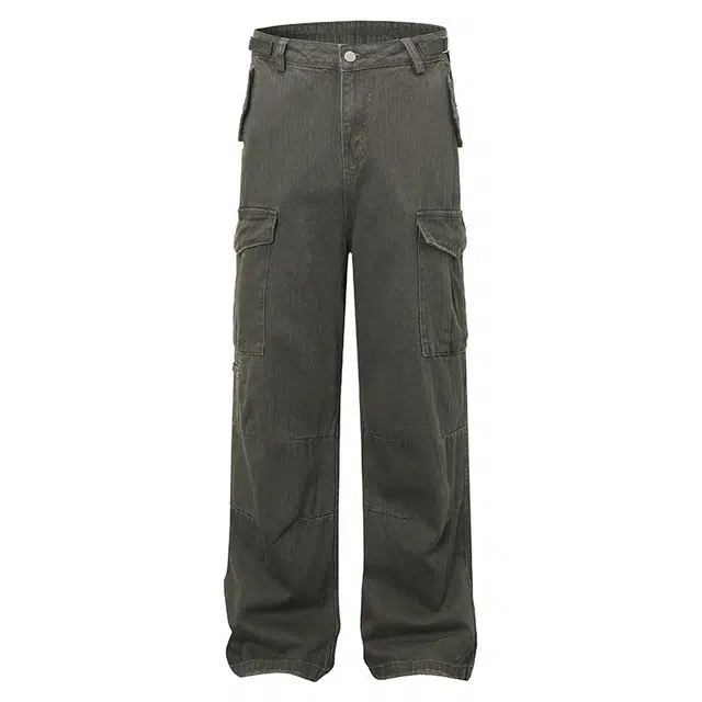 拾个壹先生 美式复古高街潮流痞帅小众宽松休闲百搭高级感多口袋长裤牛仔裤 男女同款