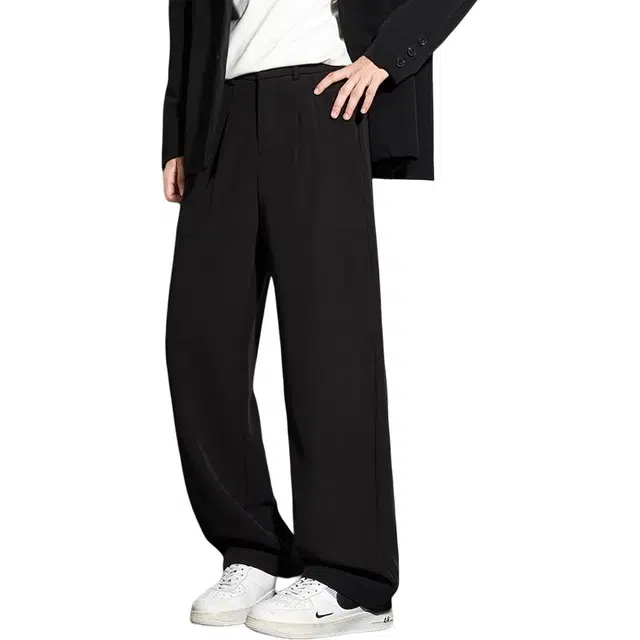 协协乐 轻商务春秋季韩版纯色小西裤时尚百搭显高显瘦日常通勤直筒宽松长裤西装裤休闲裤 男款