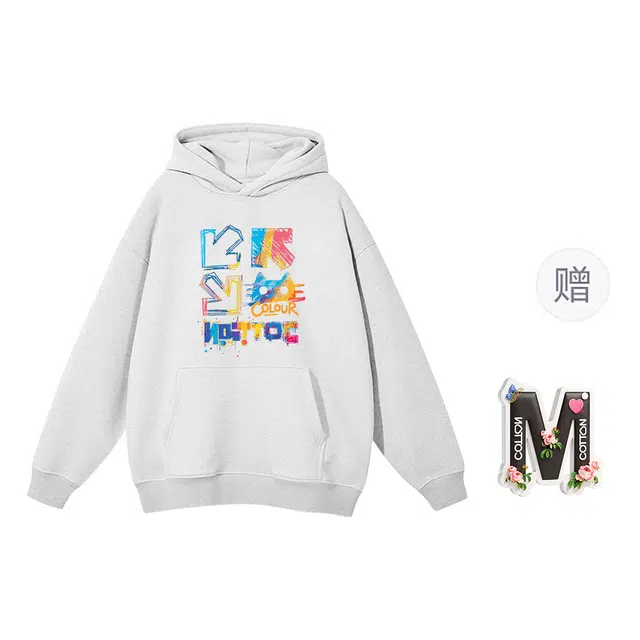 棉购 连帽潮流加绒宽松慵懒加厚长袖卫衣 女款