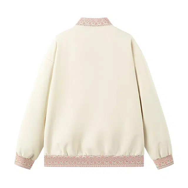 哲源 美式复古高街风上衣撞色拼接简约纯色字母刺绣设计感春秋外套潮牌舒适日常百搭潮流痞帅休闲立领夹克 男女同款