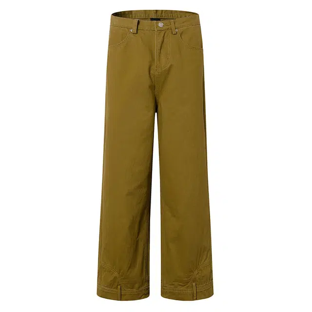 拾个壹先生 美式复古高街潮流纯色高级感宽松休闲百搭小众直筒长裤牛仔裤 男女同款