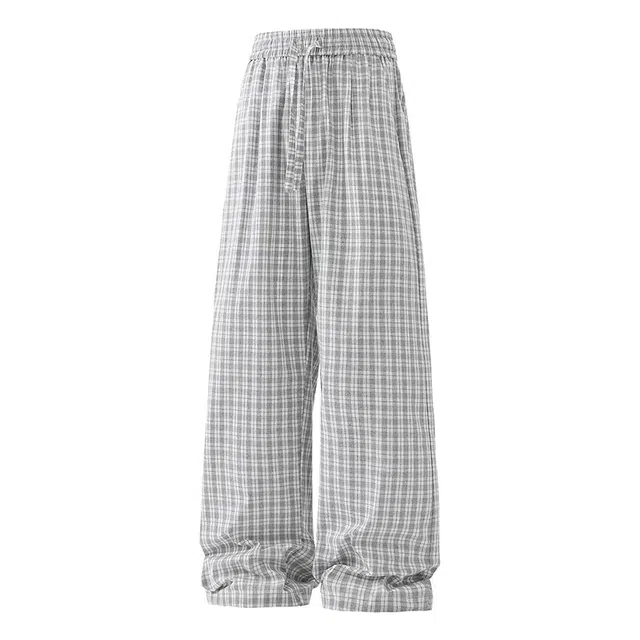 海尔斯 格子直筒宽松休闲裤 男女同款