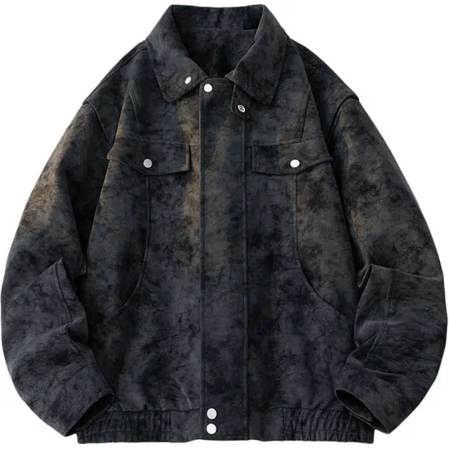 HOZZS Coach Baseball PU Leather Jacket